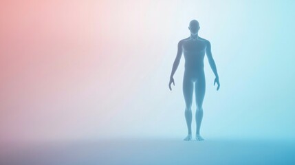 Obraz premium Human silhouette in misty atmosphere.