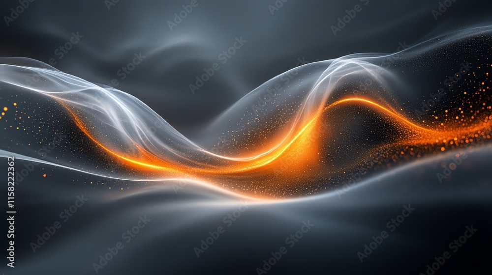 Aufkleber a dynamic abstract representation of flowing light and energy in a dark background.