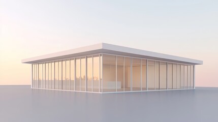Fototapeta premium Modern glass building with minimalist design