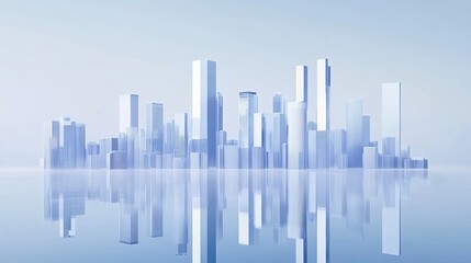 Fototapeta premium Modern skyline with reflective structures.