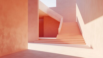 Obraz premium Modern stairs in a minimalist space.