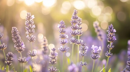 Obraz premium Romantic Lavender Flowers with Soft Bokeh and Pastel Tones