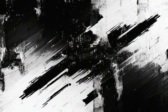 Abstract black-and-white displacement map with distorted glitch patterns, perfect for 3D rendering. Cyberpunk-inspired datamosh and lo-fi retro noise aesthetic..