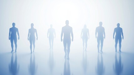 Silhouettes in a misty landscape evoke mystery.