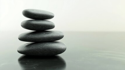 Obraz premium Stacked stones representing balance and tranquility.