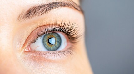 Obraz premium Close-up View of a Beautiful Human Eye with Blue and Green Iris Details