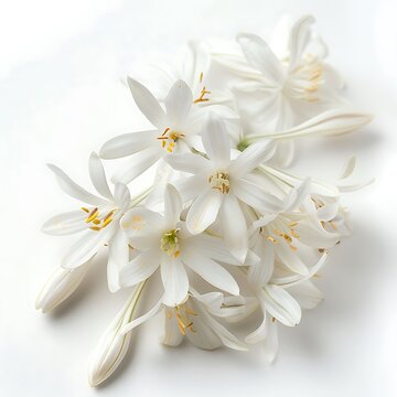 White honeysuckle flower isolated on white background with clipping path.
