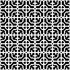 Seamless abstract geometric pattern in black and white, creating an elegant and modern impression. Suitable for backgrounds, wallpapers, textiles, fabrics, etc.