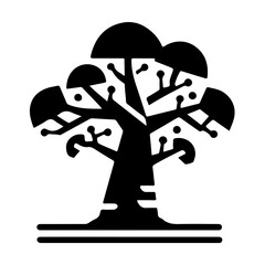 A Unique and Exotic Baobab Tree Silhouette in Monochrome Vector Style for Timeless Elegance


