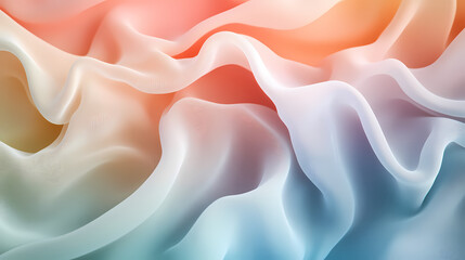 Obraz premium Pastel Dream: Soft, flowing fabric in a rainbow of pastel colors creates a dreamy, ethereal texture. Perfect for backgrounds, fashion, and design projects. 