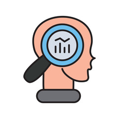 Analysis color line icon with white background vector stock illustration