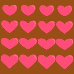 Brown background with love shapes