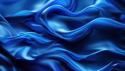 Fototapeta premium Abstract blue background with glowing wave. 