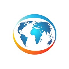 Fototapeta premium World Map Icon Logo Design Element. Abstract Globe