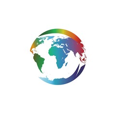 Fototapeta premium World Map Icon Logo Design Element. Abstract Globe