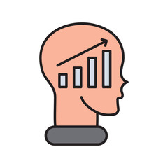 Development color line icon with white background vector stock illustration