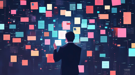 Data privacy advocate promoting compliance. Obfuscate. Illustration