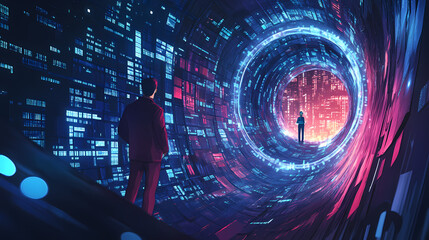 Data privacy advocate promoting compliance. Obfuscate. Illustration