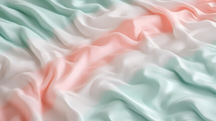 Obraz premium Pastel Dream: Soft Draped Fabric in Mint and Peach Tones 