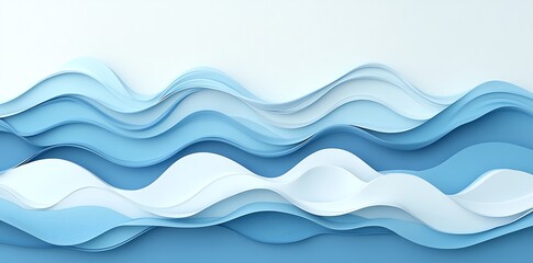 Abstract waves in varying shades of blue, creating a serene and modern design.