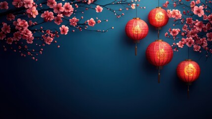 Fototapeta premium Celebrate chinese new year with joyous lunar new year wishes beautiful illustrations and festive backgrounds for a memorable celebration
