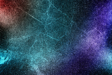 Dark blue purple orange red shiny glitter abstract background with space. Twinkling glow stars...