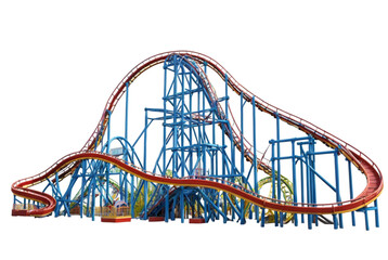 Roller coaster station in amusement park PNG