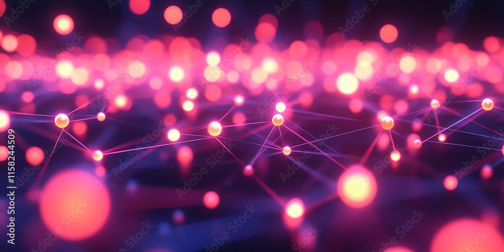 Poster Abstract visualization of interconnected nodes and connections in vibrant colors.