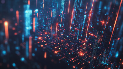 Obraz premium Smart Innovation city with connection cyber security network reciprocity over the night cityscape future wireless digital city and social media networking systems that connects people in the city