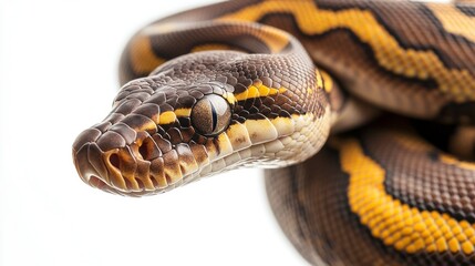 Obraz premium Python Wrapped Around Branch with Intricate Scale Patterns