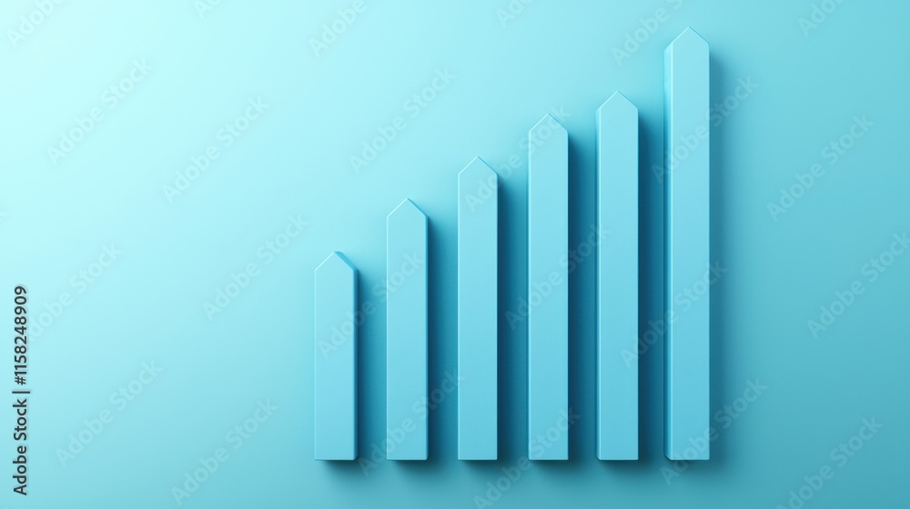 Poster positive growth: bar chart showing increasing business performance