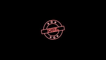 glowing text fail stamp. fail square grunge sign.
