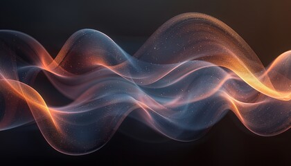 Obraz premium Abstract blue glowing wave on dark background. 