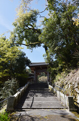 Obraz premium 善峯寺 参道と東門 京都市西京区