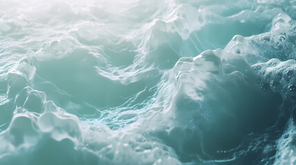 Obraz premium Ocean Foam Abstract: A mesmerizing close-up of turquoise ocean foam, a textured abstract backdrop, creating an ethereal and calming atmosphere. 