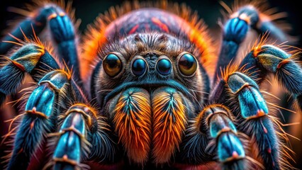 Fototapeta premium AI crafted macro shot: detailed birdeater tarantula, incredibly high-resolution close-up.