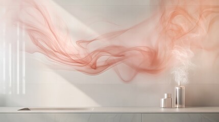 Abstract Pink Smoke Wall Art With Diffuser