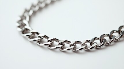 Obraz premium Close-up of a chain on a white surface