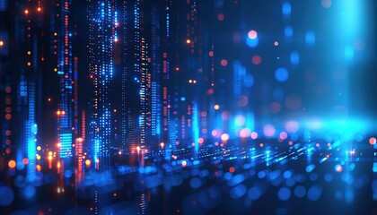 Abstract blue background with diagonal light lines