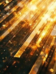 Obraz premium City park bench with string lights