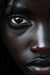Woman's Face with Black Makeup