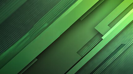 Obraz premium Geometric green background with diagonal stripes and gradient effects, minimalist vector design for st. Patrick’s day, irish-themed digital backdrop