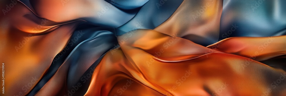 Leinwandbilder Luxurious silk fabric showcasing vibrant colors and smooth textures with ample space for customization and text placement. Generative AI