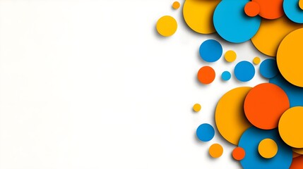 Fototapeta premium Colorful Circles in Bright Shades of Blue, Yellow, and Orange