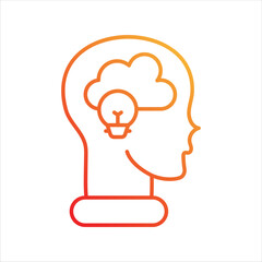 Imagination gradient  icon with white background vector stock illustration