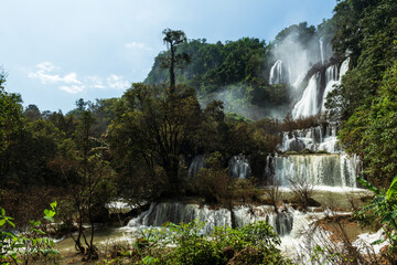 Beautiful waterfall in deep forest at Thailand.