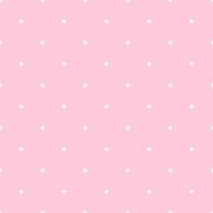Pink polka dot seamless pattern. Minimalist and playful dotted design. Perfect Valentine’s day background for love-themed creative projects. © Takoyaki Shop