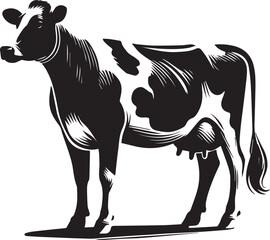 Black and white cow