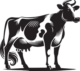 Black and white cow