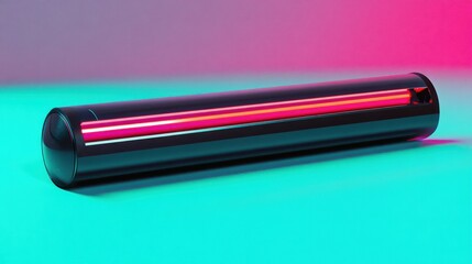 Modern Neon Tube on Colorful Background with Soft Lighting Effects
